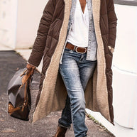 WW | Lange Elegante Gesteppte Damen Winterjacke Mit Futter Aus Fleece
