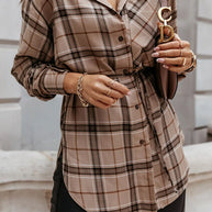 WW | Grab My Hand Karierter Button-Up Gürtel Hemd