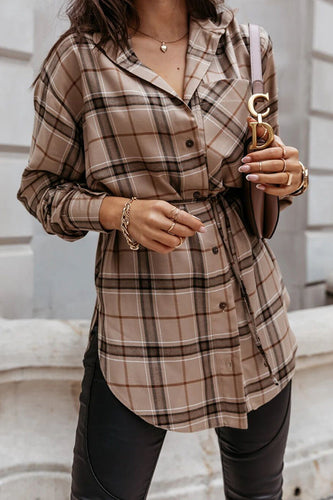 WW | Grab My Hand Karierter Button-Up Gürtel Hemd