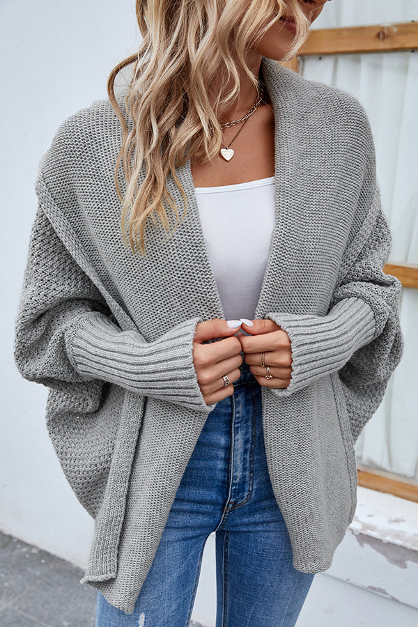 W&W Mode | Eleganter Herbst Strickcardigan mit Dolmanärmeln für Frauen