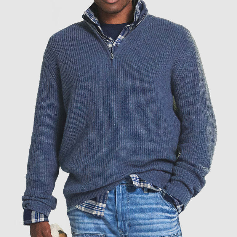 W&W Mode | Herren Pullover Mit Halbem Reißverschluss