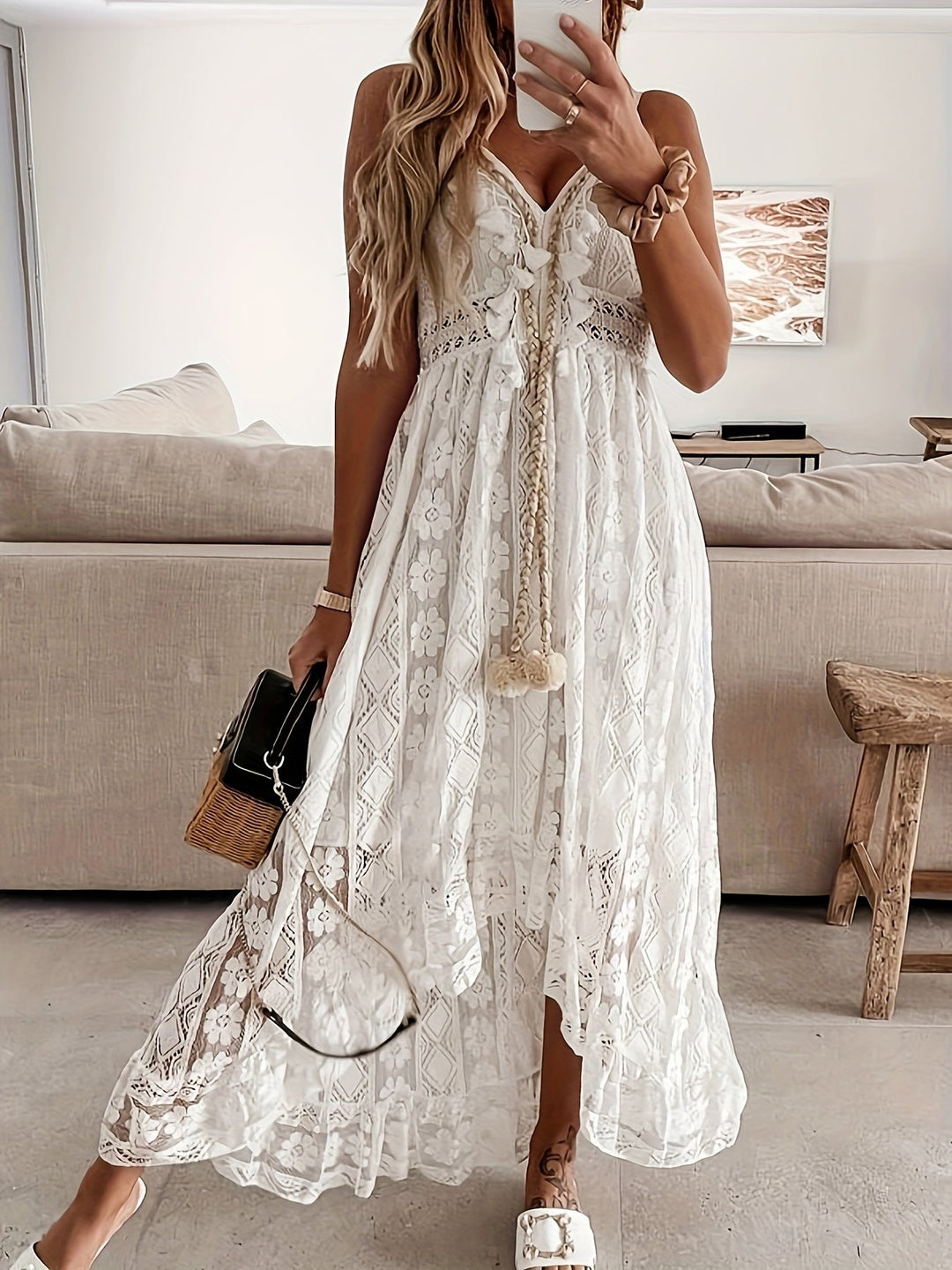 Ausschnitt Maxikleid für Damen