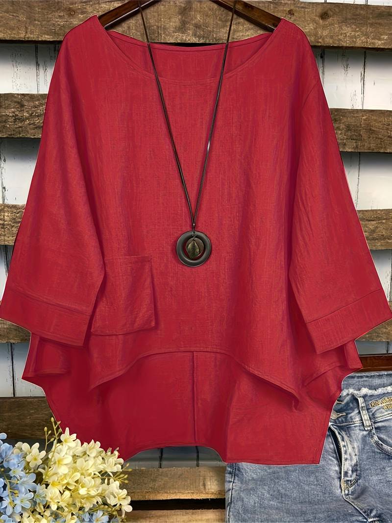 WW | Freizeitbluse mit Rundhalsausschnitt für Den Frühling