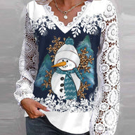 WW | Christme Schneemannmuster-Hemd