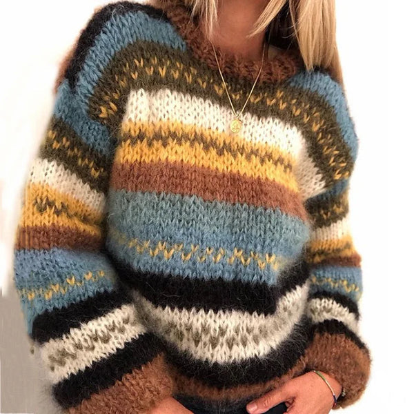 W&W Mode | Norwegerpullover - warmer, farbenfroher skandinavischer Damenpullover