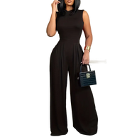 Ärmelloser Jumpsuit - Boho - Blumendruck Weites Bein