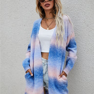 WW | Engel Flügel Vollgröße Gradient Offene Vorderseite Cardigan