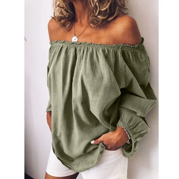 W&W Mode | Off Shoulder Bluse Mit Eleganten Ballonärmeln