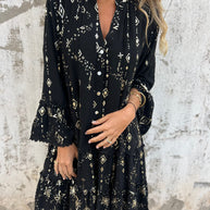WW | Boho Metallic Hemdkleid