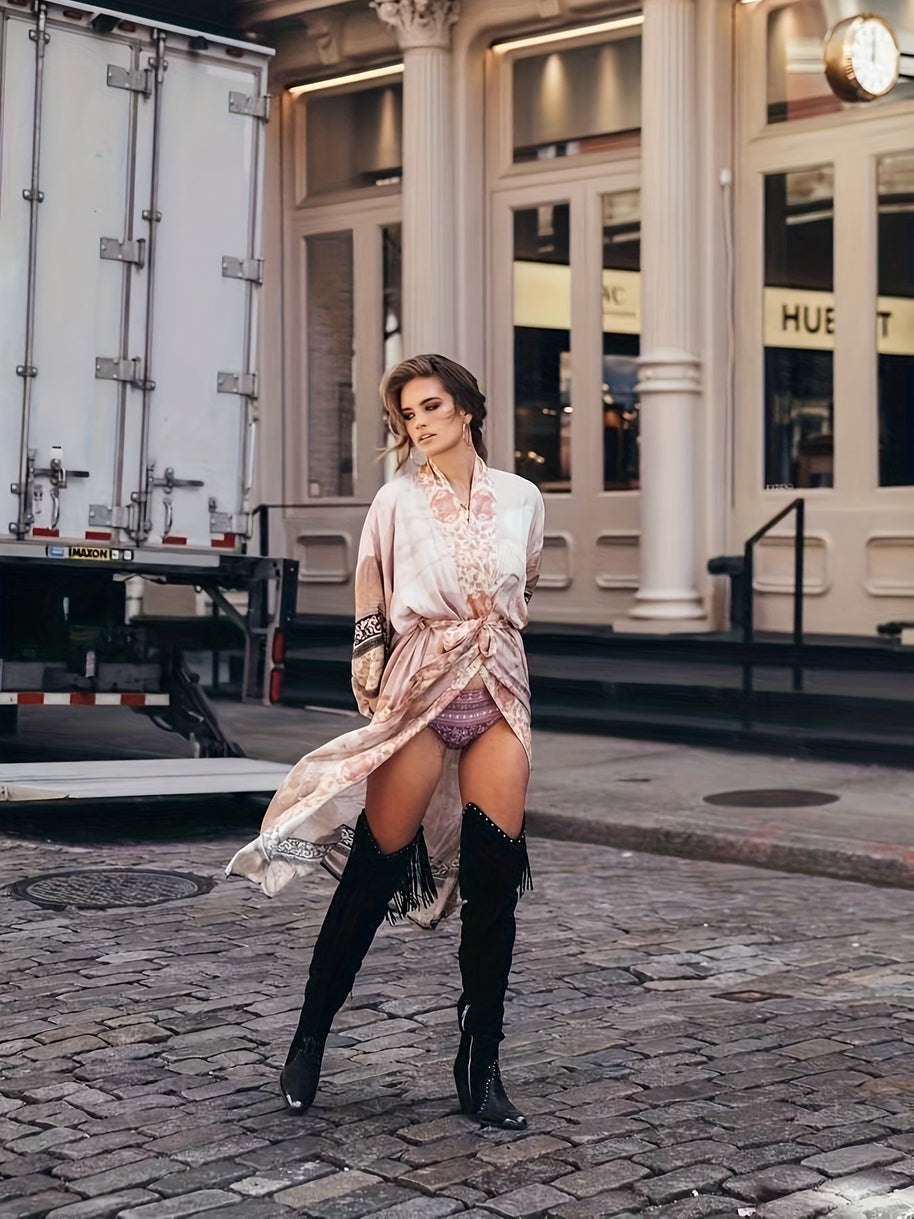 WW | Bedruckter, Vom Kimono Inspirierter, Stylischer Strandüberwurf