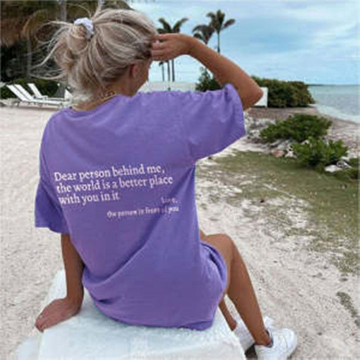W&W Mode | Damen T-Shirt Mit Rundhalsausschnitt Und Slogan