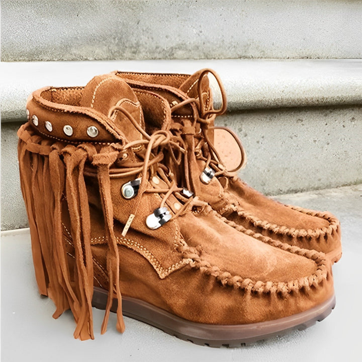 Damen leichte Wildlederstiefel mit rutschfester Sohle