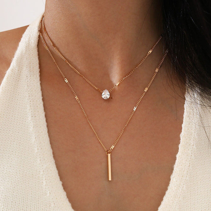 W&W Mode | Hals Glitzer Gold Anhänger Halskette Satz Weinlese Schmuck