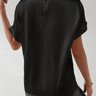 WW | Satin T-Shirt Mit Umgeschlagenen Ärmeln Für Damen