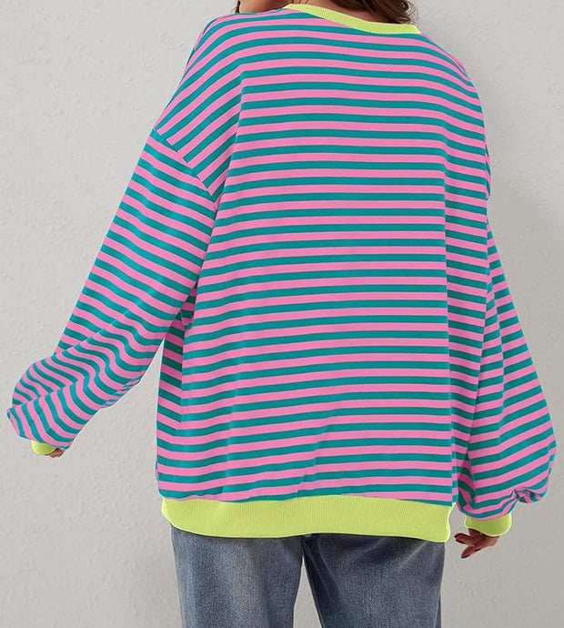 Übergroßer und gestreifter Pullover für Damen