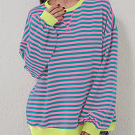 Übergroßer und gestreifter Pullover für Damen