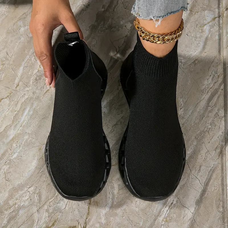 WW | Hohe Sneakers Dehnbare Atmungsaktive Obermaterial Leichtgewicht Stoßdämpfende Sohle Slip-On
