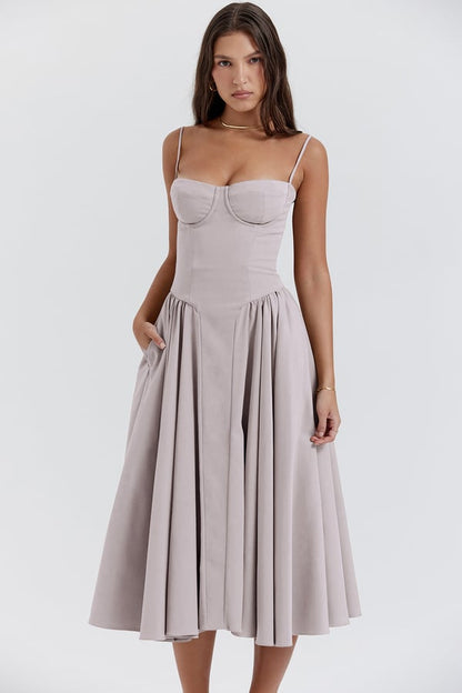 W&W Mode | Ärmelloses Midikleid Mit Korsett Passform