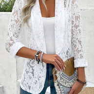 WW | Offener Vorderer Floralspitzen Revers Blazer