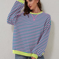 Übergroßer und gestreifter Pullover für Damen