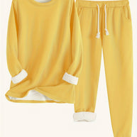 WW | Stilvolle Winter Casual Thermische Sweatshirt- und Jogginghose-Set für Frauen