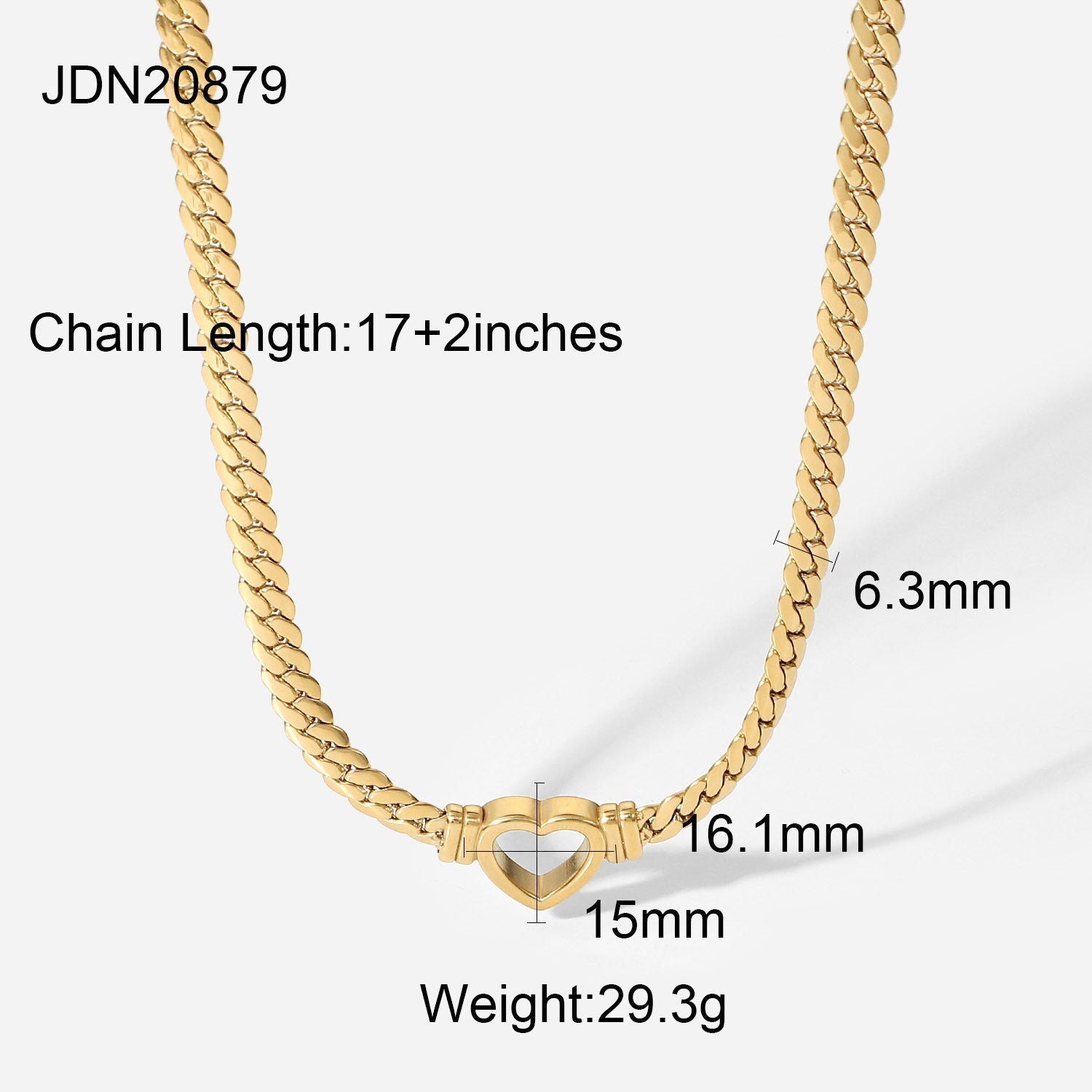 WW | Cuban Kette Herz Halskette