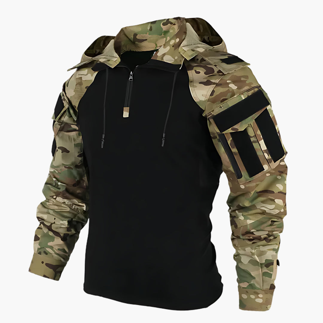 Herren-Einsatzjacke mit Kapuze und hohem Kragen