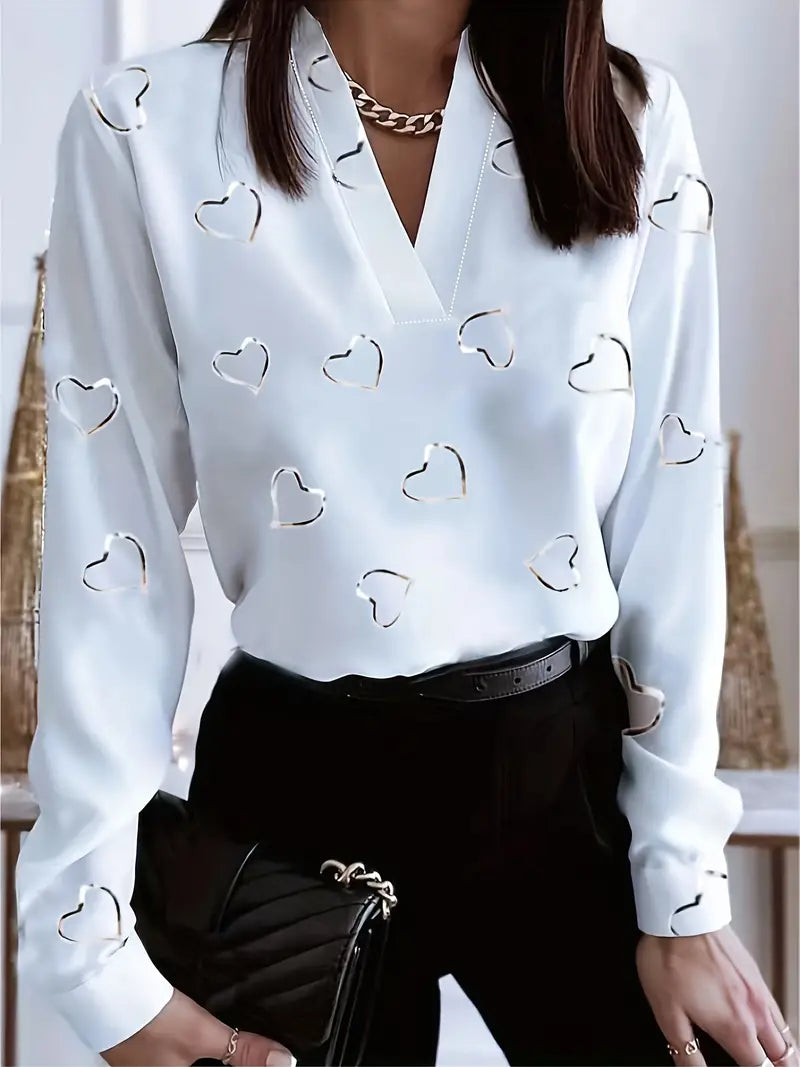WW | Vielseitiges Garderobenelement Romantische Eleganz Bluse mit Herzausschnitt