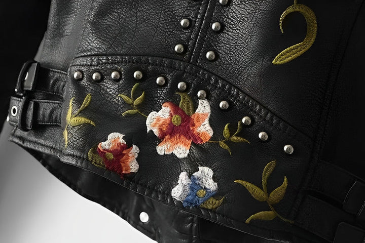W&W Mode | Lederjacke mit Stickerei