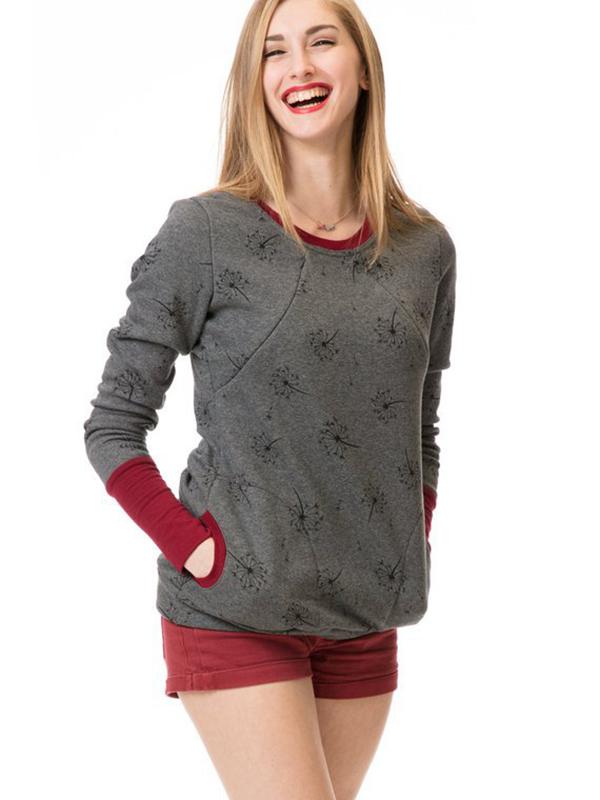 WW | Schwangerschafts-Chaps, Krankenschwester-Sweatshirts, Blumendruck, Taschen, Reißverschluss, Stillkleidung