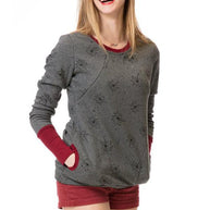 WW | Schwangerschafts-Chaps, Krankenschwester-Sweatshirts, Blumendruck, Taschen, Reißverschluss, Stillkleidung