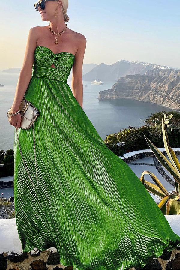 WW | Schulter Shimmer Maxi Kleid Elegant, Leicht & Perfekt Für Abend Glam