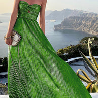 WW | Schulter Shimmer Maxi Kleid Elegant, Leicht & Perfekt Für Abend Glam
