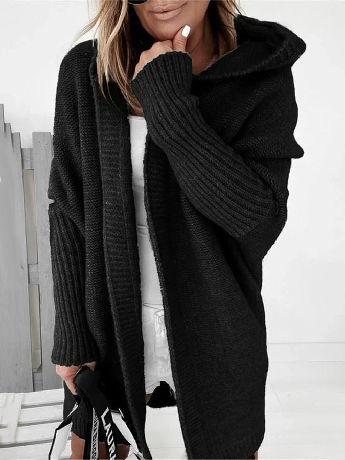 WW | Gemütlicher Strickpulli Mit Kapuze Für Frauen
