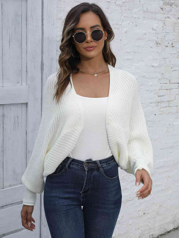 WW | Bat Sleeve Offene Front Kurze Strickjacke