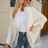 Langärmelige gerippte Strickjacke