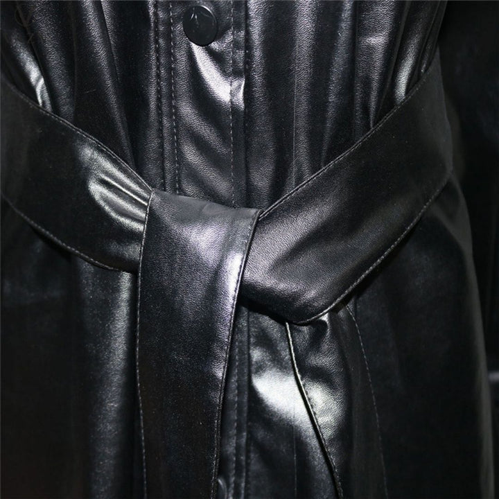 W&W Mode | Kunstleder-Hemdkleid mit Gürtel