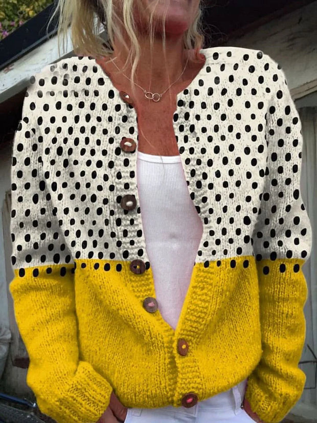 WW | Bequemer Strickpullover Mit Tupfen Design