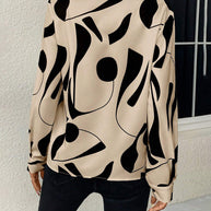 WW Blouse | Trendige stylische Bluse mit Luxusmotiv mit langen Ärmeln