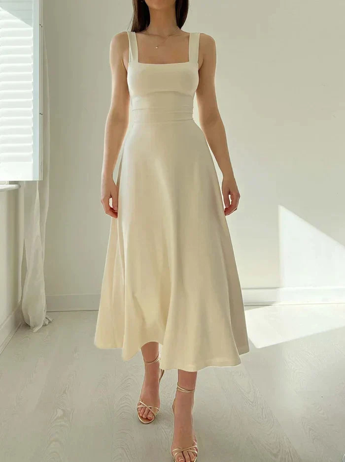 W&W Mode - Elegantes ärmelloses A-Linien-Midikleid – Zeitloser Chic | Fit-and-Flare Midikleid – Perfekt für jeden Anlass