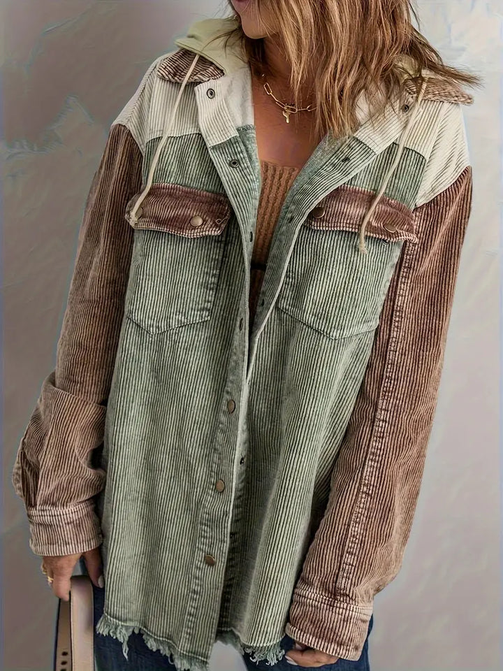 W&W Mode | Farbblock Hoodie Jacke für Damen | Perfekt für Herbst und Winter