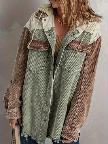 W&W Mode | Farbblock Hoodie Jacke für Damen | Perfekt für Herbst und Winter