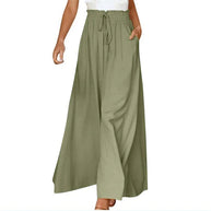 WW | Leichte Damen Leinenhose Mit Weitem Bein Für Frühling Und Sommer
