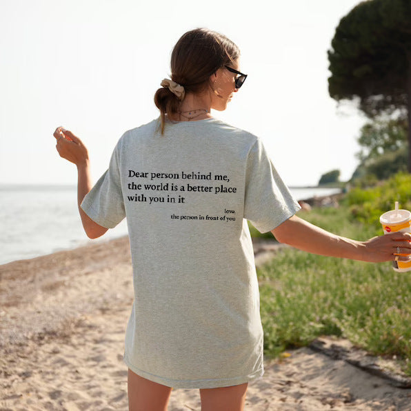 W&W Mode | Damen T-Shirt Mit Rundhalsausschnitt Und Slogan