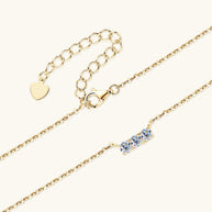 WW | 925 Sterling Silber Eingelassene Moissanit Bar Halskette