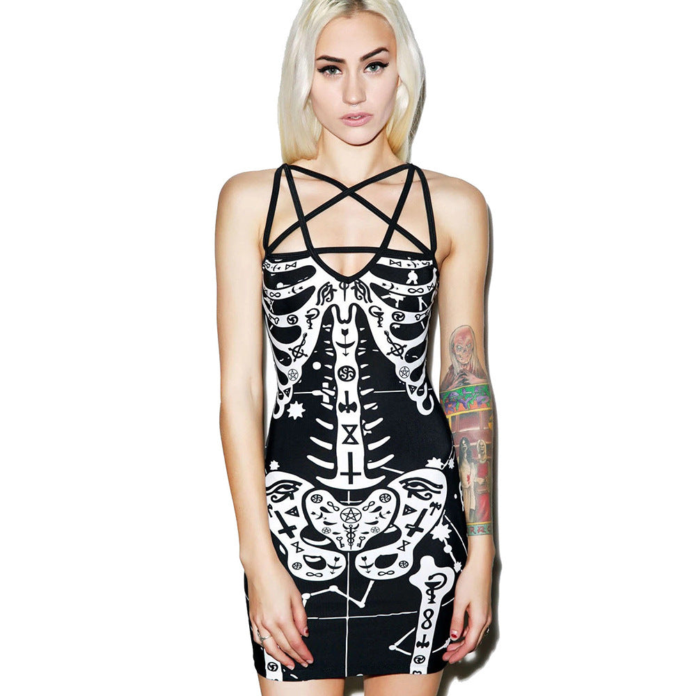 Damen Grafikdruck Bodycon Midi Kleid WW