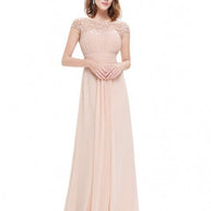 Damen Elegantes Abendkleid mit Spitzenoberteil und fließendem Rock WW