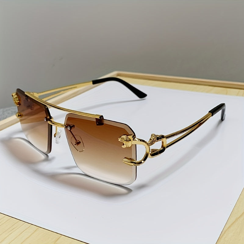W&W Mode | Trendige Quadratische Randlose Sonnenbrille Für Herren