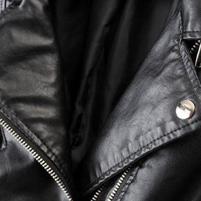 WW - Revers Reißverschluss Slim Fit Lederjacke