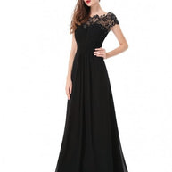 Damen Elegantes Abendkleid mit Spitzenoberteil und fließendem Rock WW